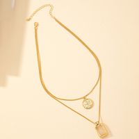 Hip-hop Geometric Alloy Plating Resin Gold Plated Women's Layered Necklaces main image 6