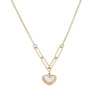 Retro Heart Shape Titanium Steel Plating Pendant Necklace 1 Piece main image 3