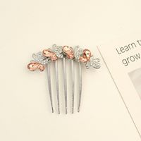Women's Simple Style Shiny Round Butterfly Alloy Plating Inlay Rhinestones Pearl Insert Comb sku image 8