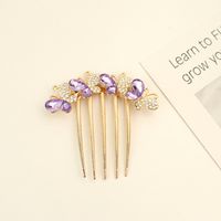 Women's Simple Style Shiny Round Butterfly Alloy Plating Inlay Rhinestones Pearl Insert Comb sku image 9