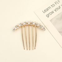 Women's Simple Style Shiny Round Butterfly Alloy Plating Inlay Rhinestones Pearl Insert Comb sku image 1
