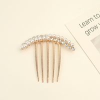 Women's Simple Style Shiny Round Butterfly Alloy Plating Inlay Rhinestones Pearl Insert Comb sku image 3