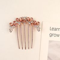 Fashion Butterfly Alloy Inlay Artificial Crystal Artificial Pearls Insert Comb sku image 5