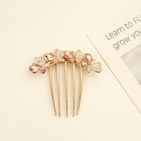 Women's Simple Style Shiny Round Butterfly Alloy Plating Inlay Rhinestones Pearl Insert Comb sku image 11