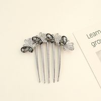 Women's Simple Style Shiny Round Butterfly Alloy Plating Inlay Rhinestones Pearl Insert Comb sku image 7