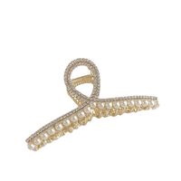Femmes Luxueux Géométrique Alliage Incruster Perles Artificielles Strass Griffes De Cheveux main image 5