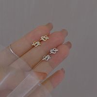 Simple Style Heart Shape Copper Inlay Zircon Ear Studs 1 Pair main image 6