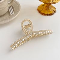 Women's Luxurious Geometric Alloy Inlay Artificial Pearls Rhinestones Hair Claws sku image 1