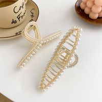 Women's Luxurious Geometric Alloy Inlay Artificial Pearls Rhinestones Hair Claws main image 2