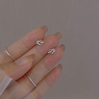 Simple Style Heart Shape Copper Inlay Zircon Ear Studs 1 Pair sku image 1