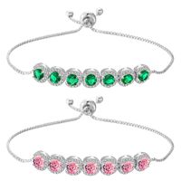 1 Pieza Moda Ronda Cristal Artificial Embutido Diamante Artificial Mujeres Pulsera main image 3