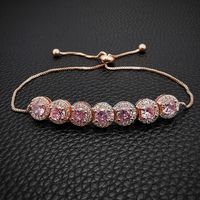 1 Pieza Moda Ronda Cristal Artificial Embutido Diamante Artificial Mujeres Pulsera sku image 4