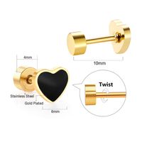 Fashion Heart Shape Stainless Steel Plating Ear Studs 1 Pair main image 5