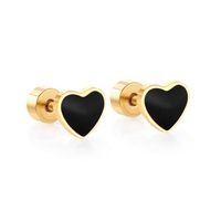 Fashion Heart Shape Stainless Steel Plating Ear Studs 1 Pair main image 4