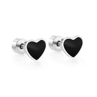 Fashion Heart Shape Stainless Steel Plating Ear Studs 1 Pair main image 3