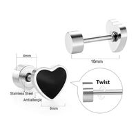Fashion Heart Shape Stainless Steel Plating Ear Studs 1 Pair main image 2
