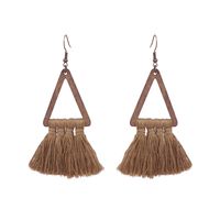 1 Pair Ethnic Style Geometric Pu Leather Metal Tassel Women's Earrings sku image 10