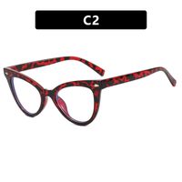Casual Solid Color Ac Cat Eye Rivet Full Frame Optical Glasses sku image 2