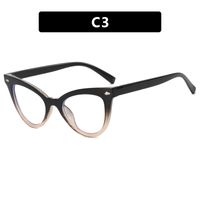 Casual Solid Color Ac Cat Eye Rivet Full Frame Optical Glasses sku image 3