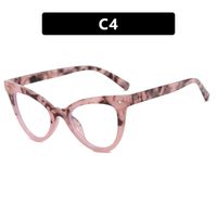 Casual Solid Color Ac Cat Eye Rivet Full Frame Optical Glasses sku image 4