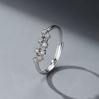 Simple Style Constellation Sterling Silver Inlay Zircon Rings sku image 9