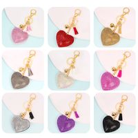1 Piece Cute Simple Style Heart Shape Alloy Plating Artificial Rhinestones Keychain main image 1