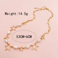 Fashion Star Stainless Steel Inlay Artificial Pearls Necklace main image 2