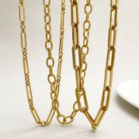 Ins Style Printing Stainless Steel Plating Chain 14k Gold Plated Necklace main image 3