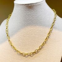 Ins Style Printing Stainless Steel Plating Chain 14k Gold Plated Necklace sku image 1