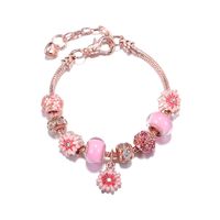 Sweet Flower Alloy Copper Enamel Rhinestones Women's Bracelets sku image 2