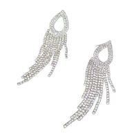1 Pair Simple Style Flower Metal Tassel Plating Rhinestones Women's Drop Earrings main image 3