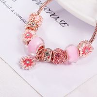 Sweet Flower Alloy Copper Enamel Rhinestones Women's Bracelets main image 5