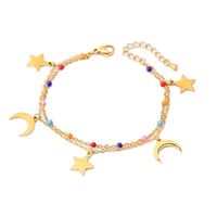 Mode Star Lune Acier Au Titane Placage Bracelets main image 5