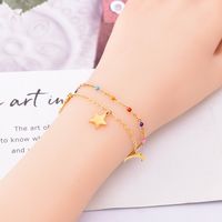 Mode Star Lune Acier Au Titane Placage Bracelets main image 4