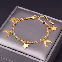 Fashion Star Moon Titanium Steel Plating Bracelets main image 6