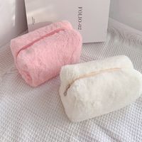 Don't Buy Regret Series ~ Ins Macaron Plush Pencil Bag Hand Bag Portable Sweet Soft Glutinous Cosmetic Bag Pencil Case main image 2