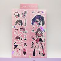 Original Korean Cartoon Goo Card Stickers Wholesale Ins Cartoon Characters Dark Cute Laser Goo Card Small Stickers sku image 2
