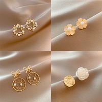 Fashion Heart Shape Flower Sterling Silver Plating Drop Earrings 1 Pair main image 5