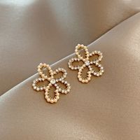 Fashion Heart Shape Flower Sterling Silver Plating Drop Earrings 1 Pair sku image 8