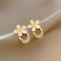 Fashion Heart Shape Flower Sterling Silver Plating Drop Earrings 1 Pair sku image 9