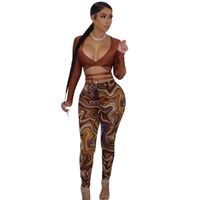 Lässig Drucken Baumwollmischung Polyester Drucken Hosen-sets 2-teiliges Set sku image 19