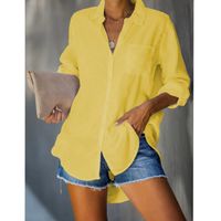 Blouse Long Sleeve Blouses Patchwork Fashion Commute Solid Color main image 3