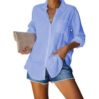Blouse Long Sleeve Blouses Patchwork Fashion Commute Solid Color main image 4