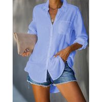 Blouse Long Sleeve Blouses Patchwork Fashion Commute Solid Color main image 5