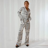 Women's Fashion Stripe Spandex Polyester Printing Pants Sets main image 1