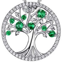 Fashion Tree Copper Plating Zircon Pendant Necklace main image 2