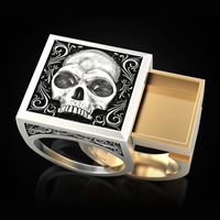 Punk Skull Alloy Plating Men's Rings sku image 5