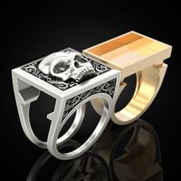 Punk Skull Alloy Plating Men's Rings main image 3