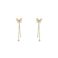 Wholesale Jewelry Fashion Flower Butterfly Copper Opal Zircon Inlay Drop Earrings main image 5