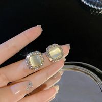 Wholesale Jewelry Fashion Flower Butterfly Copper Opal Zircon Inlay Drop Earrings sku image 6